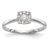 14K White Gold Lab Grown VS/SI+ G+ Dia Cluster Complete Engagement Ring